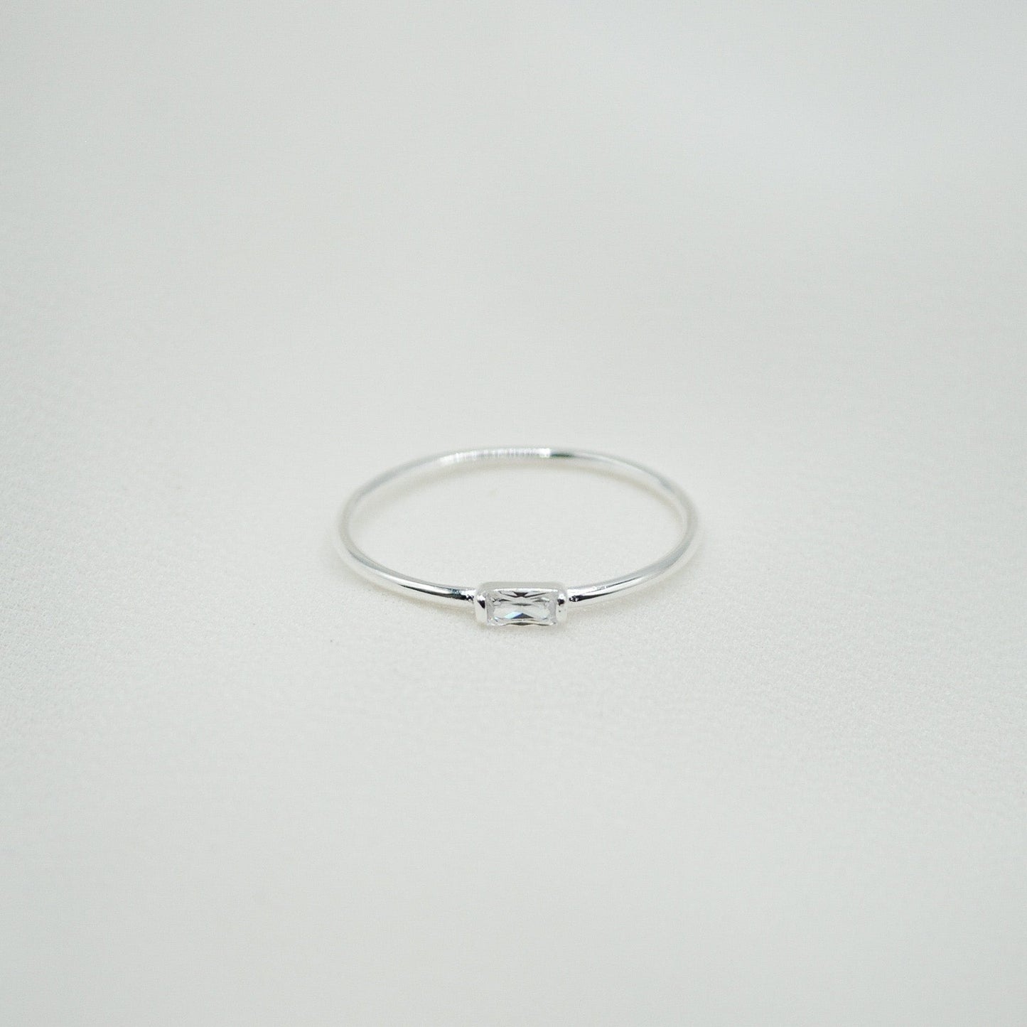 Sterling Silver Diamond Baguette Ring