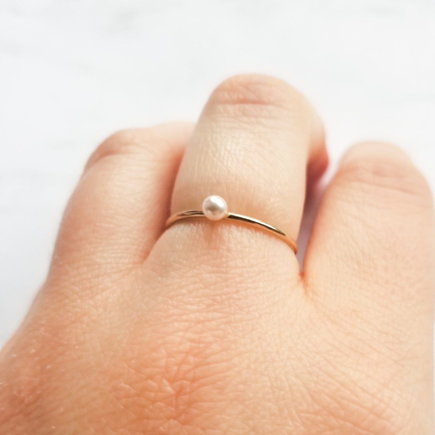 Gold Filled Pearl Stacking Ring